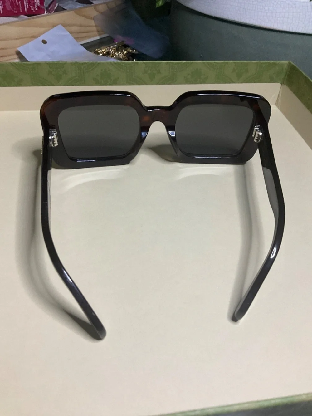 Celine Triomphe CL40304U 52A Dark Brown Havana With Gold/Grey Square
